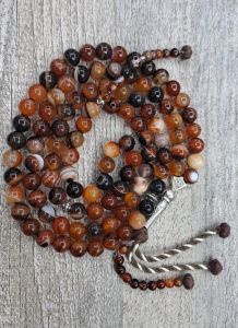 Tasbih Akik Sulaimani Merah Hitam 8mm/10mm original Mesir
