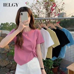 IELGY Western style niche irregular t-shirt all-match thin female ins style