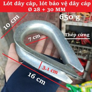 Lót Cáp Lót Bảo Vệ Dây Cáp Thép Ø28 Ø30 mm Thép Cứng Mạ Kẽm Phụ Kiện Cố Định Dây Cáp Chịu Lực