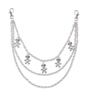 Sắc nét thiết kế hình đầu lâu kim loại dải thắt eo Punk jeans Phụ kiện cho phụ nữ Gothic thời trang đường phố quần áo