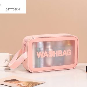 DRHL0594 Tas Kosmetik Transparant Washbag Pouch Sedang Travel Make Up Bag Organizer Dompet Kosmetik Toiletry Waterproof