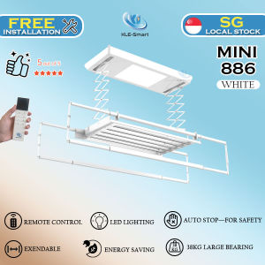 【Local Ready Stock Delivery & FREE INSTALLATION】APP Control / Tuya APP/ Automated Laundry Rack /Smart Laundry System/ dryer function Smart Clothes Drying/ PTC Heater/ UV Sterilization / Double Layer Frame/ 50KG Bearing