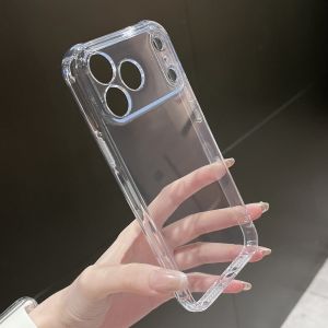 Soft Silicone TPU Transparent Case for iPhone 17 Air 16 15 14 13 12 Pro Max Plus 16E 17Pro Shockproof Frame Original Phone Cover