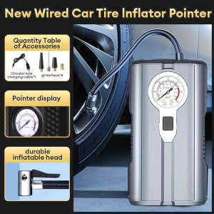 RideSync Portable Car Tire Inflator Rechargeable 5000mAh Air Compressor Pump Digital Air Compressor for Motorcycles Bicycles Ball