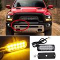 1pc Yellow 12LEDs Strobe Light Bar Car Truck Flash Warning Light Lamp DC 12-24v.