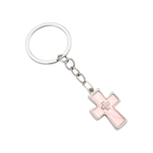 Elegant Double Crucifix Keyring Dopamine Theme Pendant Charm Key Chain Decoration Gift For Friend and Family