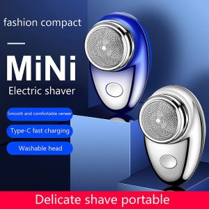 Mini Electric Shaver Mens Portable Electric Shaver Washable Beard Trimmer USB Rechargeable Mens Razor Face Full Body Shave