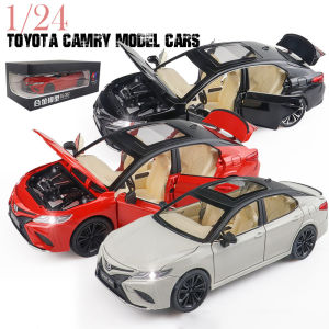 RUM 1:24 Scale Toyota Camry Alloy Car Model Light & Sound effect diecast car Toys for Boys baby toys birthday gift car toys kids toys car model model collection