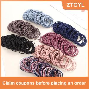 【ZTOYL】 ยางรัดผมเด็กผู้หญิง100ชิ้นยางมัดผมเชือกยางยืดรัดผมหางม้าที่มัดผม