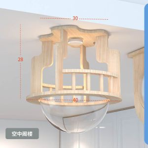 DIY Cat Wall Mounted Hanging Cat Climbing Frame Air Tunnel Space Capsule Cat Villa Air Corridor Jumping Platform Solid Wood Cat House Cat Hanging Nest Cats Climbing Frame Ceiling F