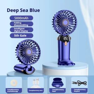 Handheld fanGS008 mini portable/foldable/digital display/office/outdoor/desktop/silent/aromatherapy/USB/long-lasting