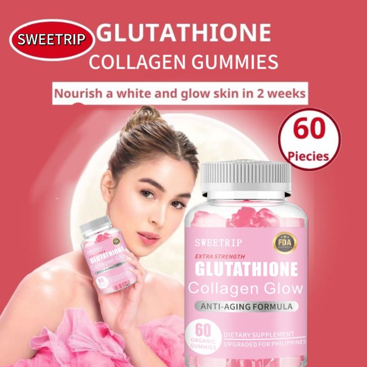 SWEETRIP Glutathione Collagen Gummie Whitening Skin Collagen Vitamins ...