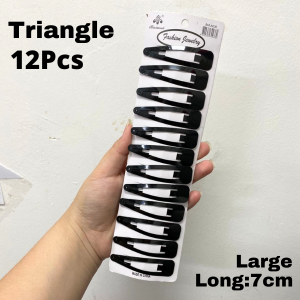 12Pcs Premium Black Metal BB Hair Clip Anti Slip Tic Tac Bobby Pins Hair Styling Makeup Salon Fringe Bang Side Clip发夹刘海夹