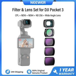 NEEWER 4 Pcs Filter Set with 0.75X Wide Angle Lens for Pocket 3 Camera Lens Filter
