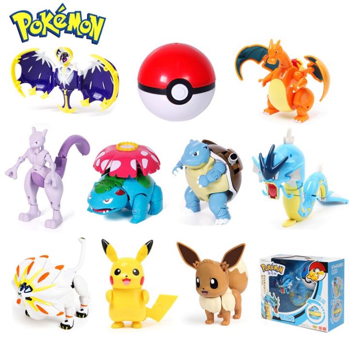 Pokemon Toys Set Action Figures Pikachu/Charizard/Mewtwo/Eevee Kids ...