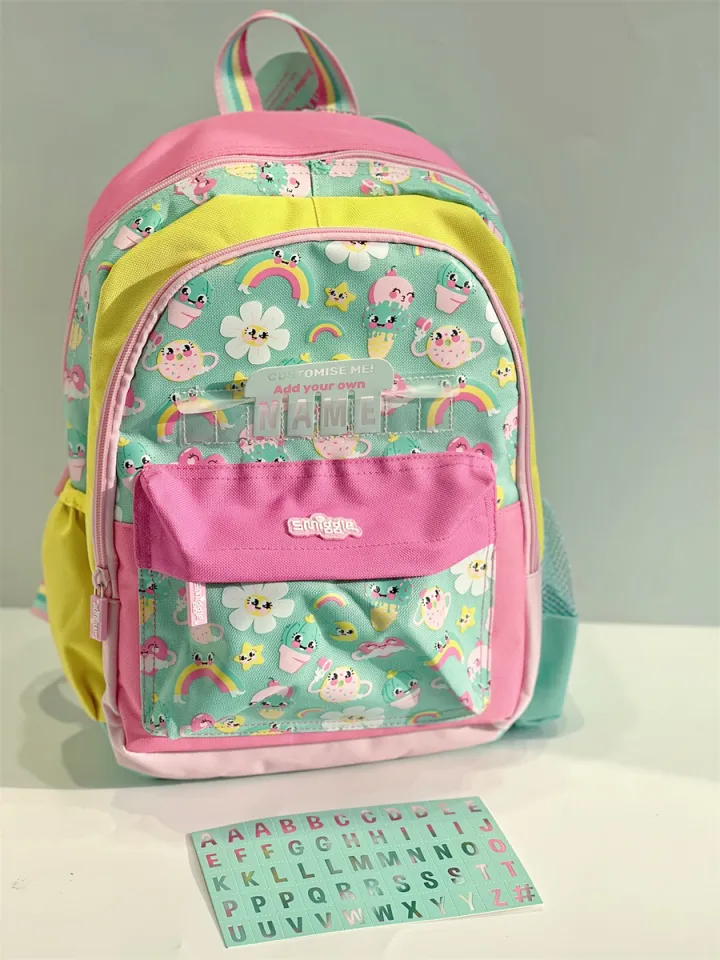 READY STOCK ORIGINAL Smiggle Movin Junior Id Backpack Character Backpack Junior Id Girls bag green Movin Lanyard schoolbag Multifunctional storage Lazada PH