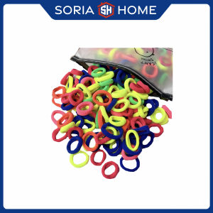 100 pcs Hair Tie Women Kids Girls Ponytail Bundle Candy Rope Korean Colorful Accessories High Elastic Rubber Band