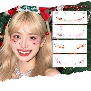 Christmas Makeup Face Stickers Decoration Waterproof Tattoo Stickers Funny Party Prom Face Stickers