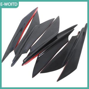 【E-WOITD】 4pcs sợi carbon xe Bumper Fin canard Splitter khuếch tán Spoiler không khí dao