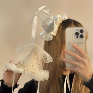 SEETE งานปัก กิ๊บติดผมหมวกวันเกิด ชุดปักเลื่อม ลูกไม้ปักลาย หมวกสำหรับวันเกิด น่ารักมากๆ กิ๊บติดผมตาข่าย มงกุฏวันเกิด สาวๆ