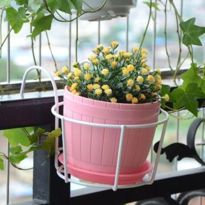 【COD&Fast Delivery】 Hanging Type Flower Pot Stand Round Wall-Mounted Potted Plant Hanging Bracket Simple Iron Potted Plant Storage Rack Home