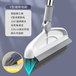 Sikat Pembersih Kamar Mandi Bentuk V Sikat Lantai Celah Dengan Serokan Air Wiper Serbaguna