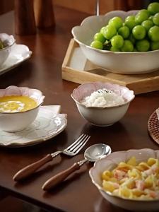 Plates And Bowl Set Dinnerware Set Ceramic Ceramic Rose Gradient pattern Dinnerware Set Ceramic 23 store Free shipping to SG