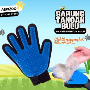 Silicone Pet Glove Aerizoo Sarung Tangan Sisir Pembersih Bulu Kucing Anjing Karet