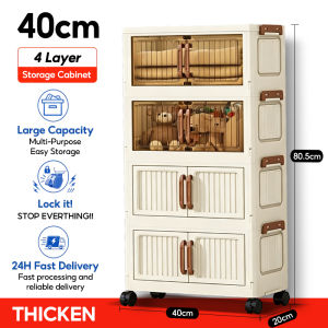 Jumbo 40-80CM Foldable Storage Cabinet Extra Large Capacity Cabinet Organizer Multi-purpose With Universal Wheels