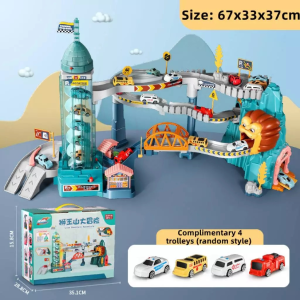 【COD】Diversified Playland Car Parking Lot Assembled Dinosaur Track Alloy Car Garage Toys 3D dinosaur rail car childrens educational adventure toys childrens birthday gifts Electric Dinosaur Park & Cars Parking Lots Adventure