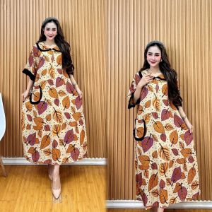 DASTER KERAH REMPEL JUMBO XXL LD120 RAYON ADEM BUSUI RESLETING SAKU AKTIF DRESS VIRAL TIKTOK 2025