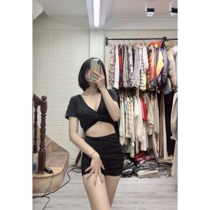 Bikini đồ bơi nữ đi biển 2 mảnh xoắn ngực chip giấu bụng FUNNY BIKINI MS-P13