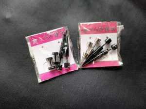 4 pcs Anting Paku Mata Cristal & Anting Burble