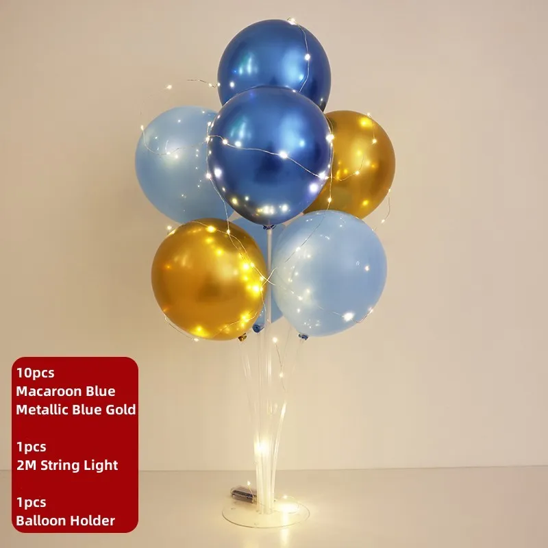 12pcs Set Balloon Stand Kit with String Light Balloon Holder