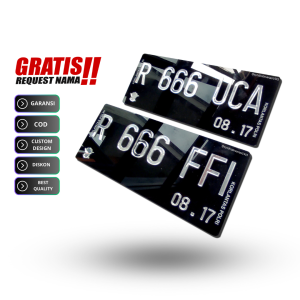 (1 SET) Plat Nomor Sepeda Motor Timbul Crome Baut Sepasang
