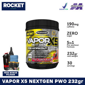 MUSCLETECH Pre-workout Vapor X5 Next Gen 30 serving - Suplemen Fitness PWO