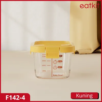 Eatkit Baby Food Container Penyimpanan Mpasi Bayi Wadah Kaca Penyimpanan 170ML Bpa Free