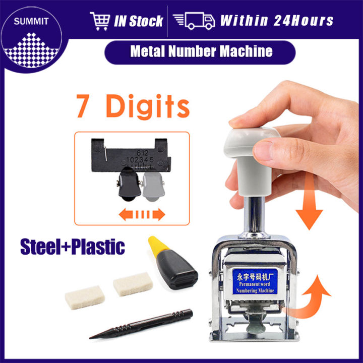 7 Digits Self inking Automatic Numbering Machine Metal Roller