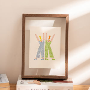 SG Seller Wooden Photo Frame Double Sided Glass Picture Frame Table Display for Pressed Flower Plant Specimen