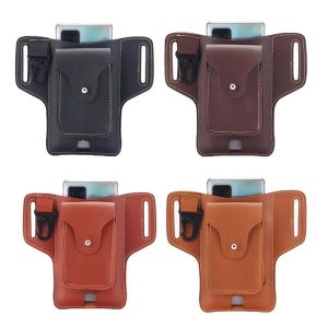 DWT9814 Outdoor PU Leather Organizers Cell Phone Case Passport Holder Casual Pouch Certificates Waist Bag Belt Wallet Bag Belt Pouch