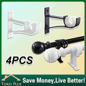 4 Buah Bracket Kaki Double Gorden Rel Kaki Penyangga Tiang Batang Gorden Rawatan Tingkap Aksessoris Langsir