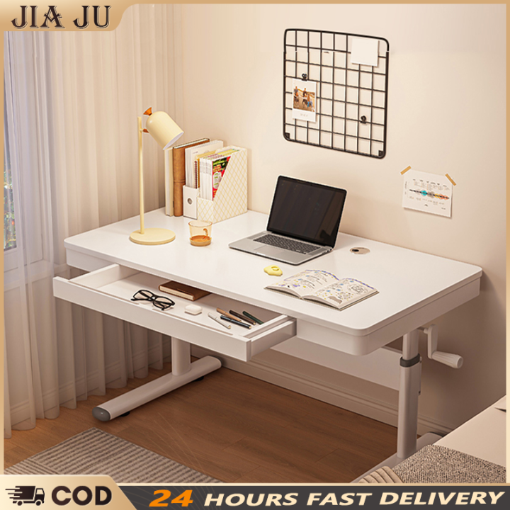 JIAJU 120cm Adjustable Bedside Laptop Table Bedroom Table Study Table ...