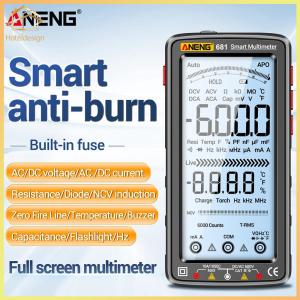 Smart Digital Multimeter Anti-burn Electrical Capacitance Meter 6000 Counts Rechargeable Flashlight Lighting LCD Screen Measuring Tools