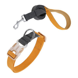 DogLemi Dog Collar And Leash Set Adjustable Soft Pet Collar Lightweight Durable Lead Rope With Comfort Handle For For Small Medium Large Dogs Outdoor Accessories
