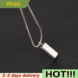 PkYeG Creative Men Necklace Cool Geometric Necklace Titanium Clavicle Chain Boyfriend Gift Silver Color Bricks Punk Couple Necklace