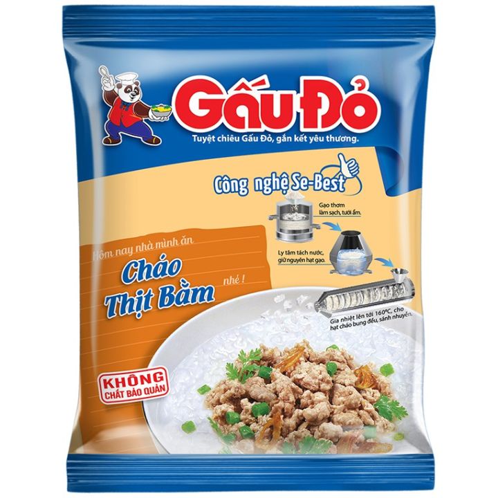 Cháo Gấu Đỏ Thịt Bằm Gói 50G - Cháo Thịt Bằm