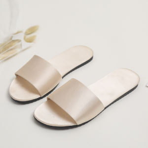 [Free Shipping] New Fashionable Satin And Faux Silk Indoor Slippers Summer Non-Slip Slippers Bridal Wedding Slippers WomenS Slippers For Indoor And Outdoor Wear