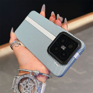 Ultra Thin Carbon Fibre Pattern Solid Phone Case For Xiaomi 15 13 14 Pro Luxury Metal High Out Lens Frame Camera Protector Cover