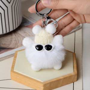 Fluffy Fur Pom Pom Keychain Soft Faux Fur-like Ball Car Keyring Key Holder Women Bag Pendant Jewelry Keychain Charms