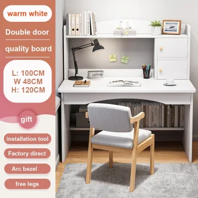HOMESENCE bàn gỗ văn phòng bàn vi tính bàn vi tính 2 tầng bàn vi tính có hộc tủ bên dưới có cả giá sách lắp dễ dàng